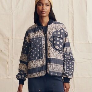 The Great. Bandana Print Quilted Bomber Jacket Size 2 (Medium) NWT
